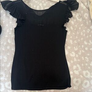 Express Black Ruffle Sleeve Top